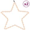 vidaXL Božična figura zvezda z 48 LED 2 kosa toplo bela 56 cm