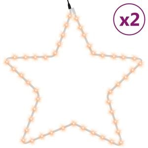 vidaXL Božična figura zvezda z 48 LED 2 kosa toplo bela 56 cm