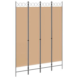 vidaXL 4-panelni pregradnik Bež 160 x 220 cm Blago