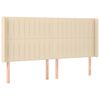 vidaXL Vzglavje z u&scaron;esi krem 183x16x118/128 cm blago