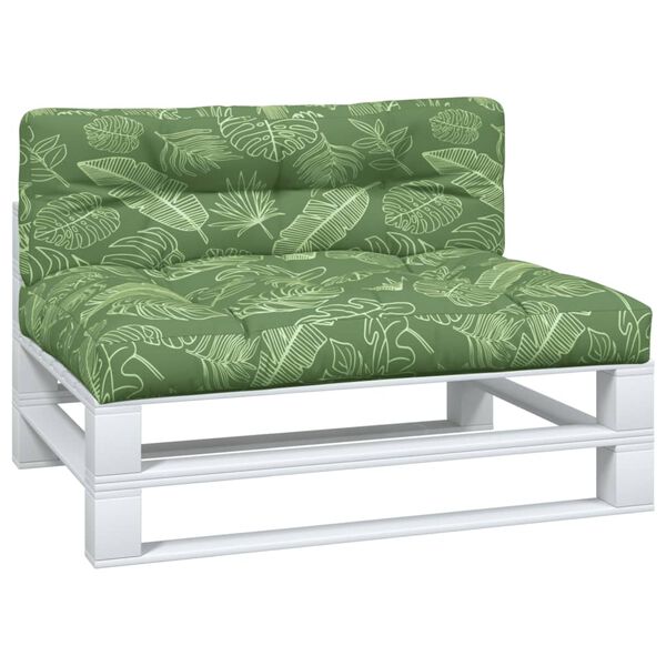 vidaXL Blazine za palete 2 kosa vzorec listja blago