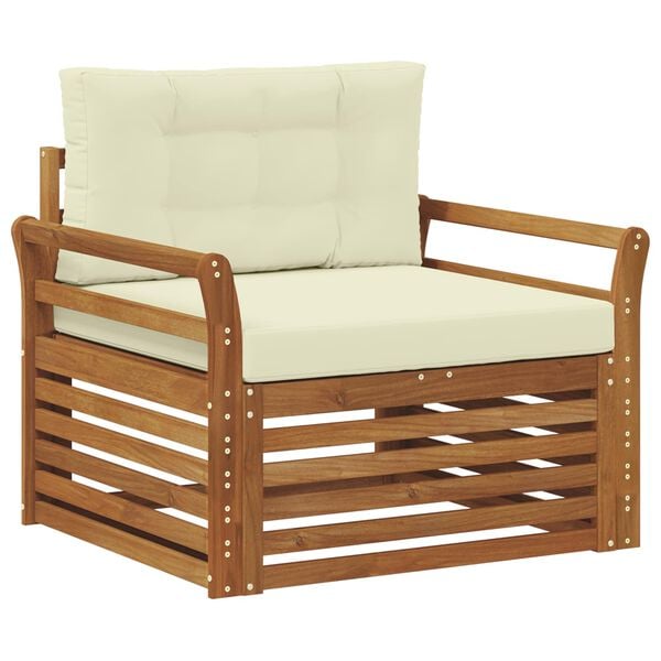 vidaXL Zunanja garnitura za sedenje Masivno akacijevo les in poliester