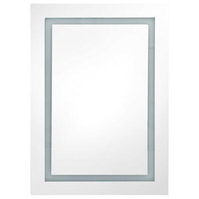 vidaXL LED kopalniška omarica z ogledalom betonsko siva 50x13x70 cm