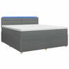 vidaXL Postelja boxspring z vzmetnico Temno siva 160 x 200 cm Blago