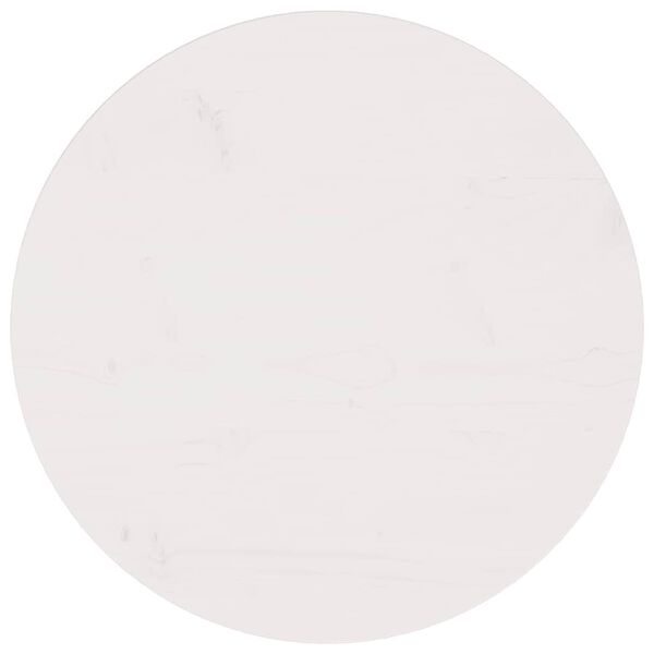vidaXL Mizna plo&scaron;ča bela &Oslash;60x2,5 cm trdna borovina
