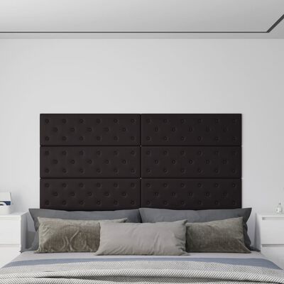vidaXL Stenski paneli 12 kosov črni 90x30 cm umetno usnje 3,24 m²
