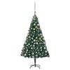 vidaXL Umetna osvetljena novoletna jelka z bunkicami zelena 150 cm PVC