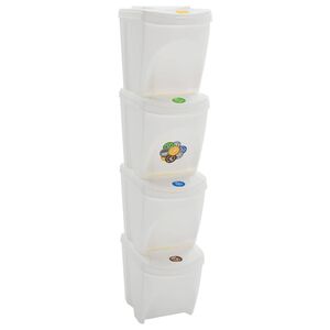 vidaXL Ko&scaron;i za smeti 4 kosi bele barve 100 L PP
