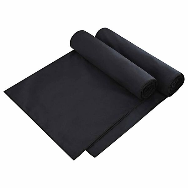 vidaXL Brisače za ležalnik 2 pcs Črna 210 x 75 cm