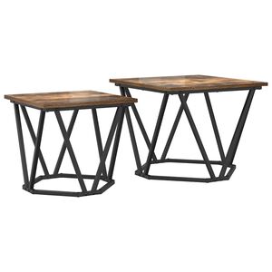 vidaXL Komplet stranskih mizic 2 pcs Dimljeni oreh