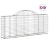 vidaXL Obokane gabion ko&scaron;are 40 kosov 200x30x80/100 cm cinkano železo