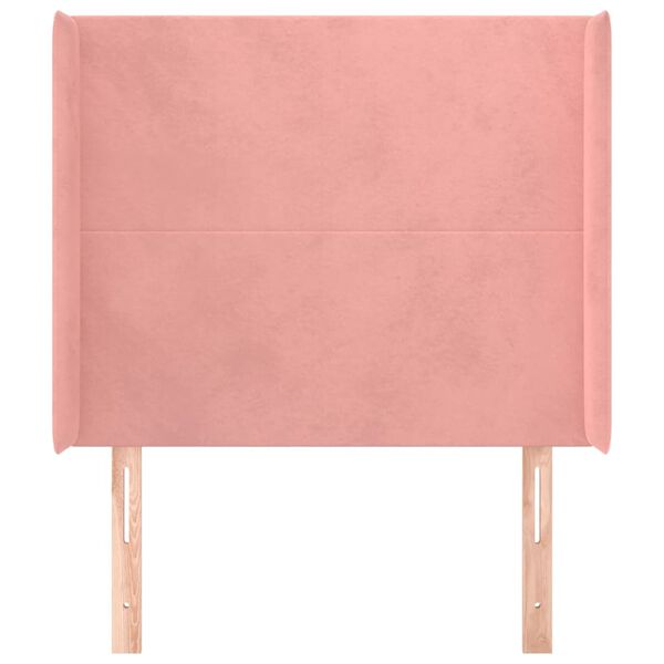 vidaXL Vzglavje z u&scaron;esi roza 103x16x118/128 cm žamet