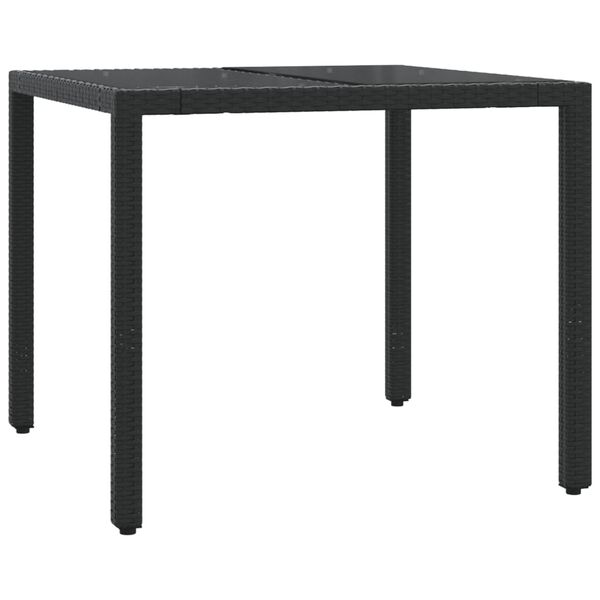 vidaXL Bistro garnitura 3-delna z blazinami črn poli ratan