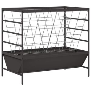 vidaXL Hranilnica za živino Črna 100 x 60 x 90 cm Hladno valjana jeklo