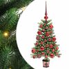 vidaXL Božično drevo med 150 LED z stojalom Zelena 65 cm PE