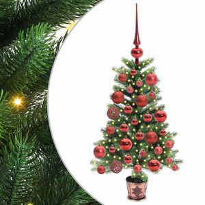 vidaXL Božično drevo med 150 LED z stojalom Zelena 65 cm PE