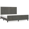 vidaXL Posteljni okvir z vzglavjem temno siv 180x200 cm žamet