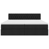 vidaXL Postelja s shranjevanjem Črna 200 x 200 cm Umjetno usnje