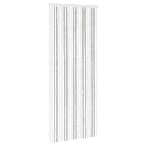 vidaXL Zaslon proti insektom Chenille Svetlo siva in bela. 90 x 220 cm