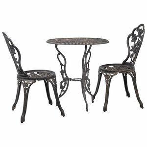 vidaXL Bistro garnitura 3-delna liti aluminij