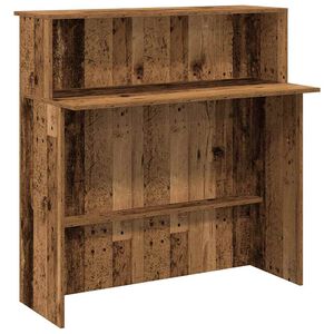 vidaXL Sprejemna miza starinski les 100x50x103,5 cm inženirski les
