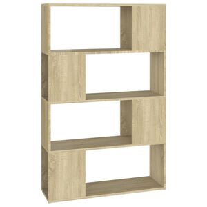 vidaXL Knjižna omara za razdelitev prostora son. hrast 80x24x124,5 cm