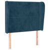 vidaXL Vzglavje z u&scaron;esi temno modra 103x23x118/128 cm žamet