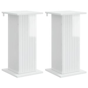 vidaXL Stojalo za rastline 2 kos Bela visok sijaj 30,5 x 30 x 60,5 cm