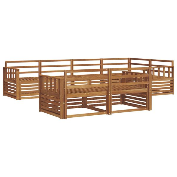 vidaXL Zunanja garnitura za sedenje 7 pcs Naravna Masiven les akacije