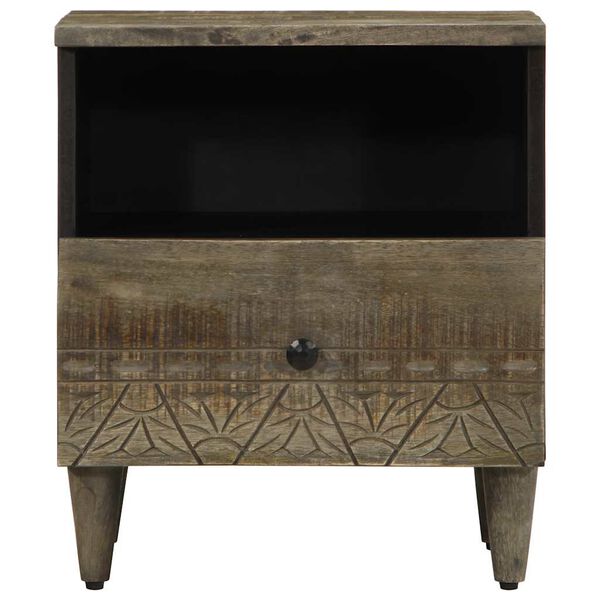 vidaXL Nočne omarice 2 kosa svetlo siva 40x33x46 cm masivni les Mango