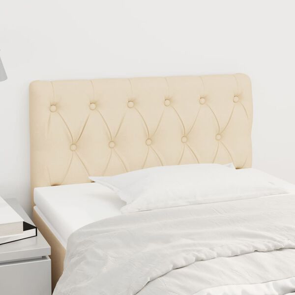 vidaXL Posteljno vzglavje krem 80x7x78/88 cm blago