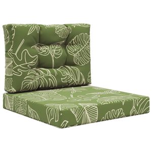 vidaXL Zunanja blazina za kavč 2 pcs Listnati dizajn Poliester