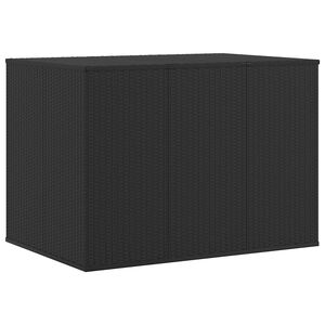 vidaXL Vrtna &scaron;katla za blazine PE ratan 145x100x103 cm črna