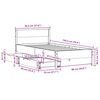 vidaXL Posteljni okvir brez vzmetnice bel 90x190 cm trdna borovina