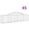 vidaXL Obokane gabion košare 5 kosov 200x30x40/60 cm pocinkano železo