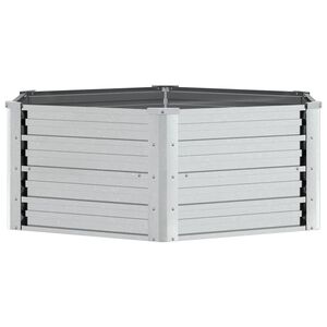 vidaXL Visoka greda 129x45 cm pocinkano jeklo srebrna