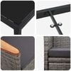 vidaXL Komplet za jedilnico v vrtu z blazino 5 pcs Siva poli ratan