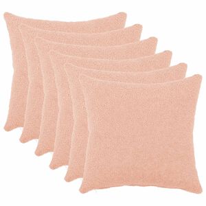 vidaXL Prevleka za blazino 6 pcs HEERLEN Roza 30 x 30 cm Boucl&eacute;