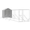 vidaXL Zunanja pasja ograda s streho srebrna 2x10x2,5m pocinkano jeklo