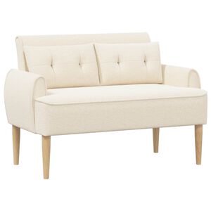 vidaXL Dvojnica s gumbi Krem 117 x 67 x 77 cm Boucl&eacute;