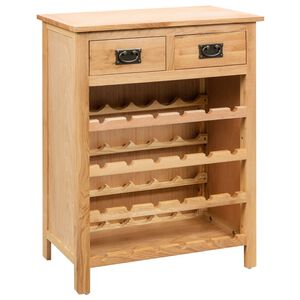 vidaXL Omarica za vino 72x32x90 cm trdna hrastovina