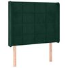 vidaXL Vzglavje z u&scaron;esi temno zeleno 83x16x118/128 cm žamet