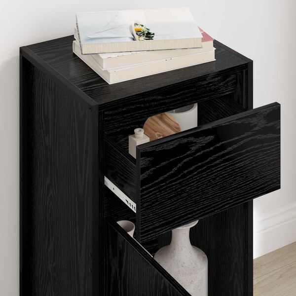 vidaXL Strani šal Črna Orehovina 81 x 36 x 150.5 cm Konstruiran les