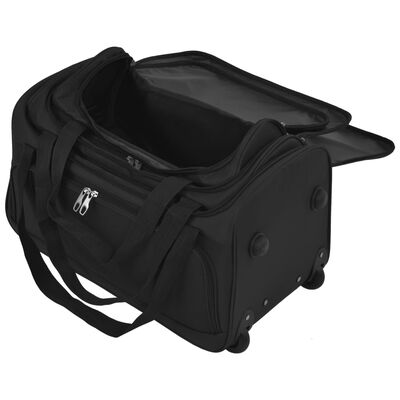 vidaXL Potovalne torbe na kolesih 3 delni komplet črne barve