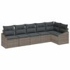 vidaXL Kavčna garnitura 6 kos Siva poli ratan