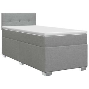 vidaXL Postelja boxspring z vzmetnico Svetlo siva 90 x 190cm Blago