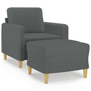 vidaXL Fotelj s stolčkom za noge temno siv 60 cm blago