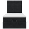 vidaXL Otomanski posteljni okvir z vzmetnicami črn 80x200cm žamet