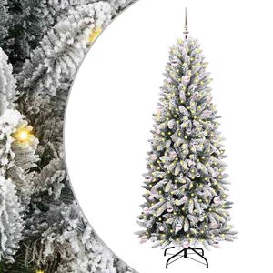 vidaXL Umestno božično drevo Bela 240 cm PVC, plastika, jeklo in PE