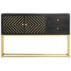 vidaXL Komoda črna in zlata 120x30x75 cm trden mangov les
